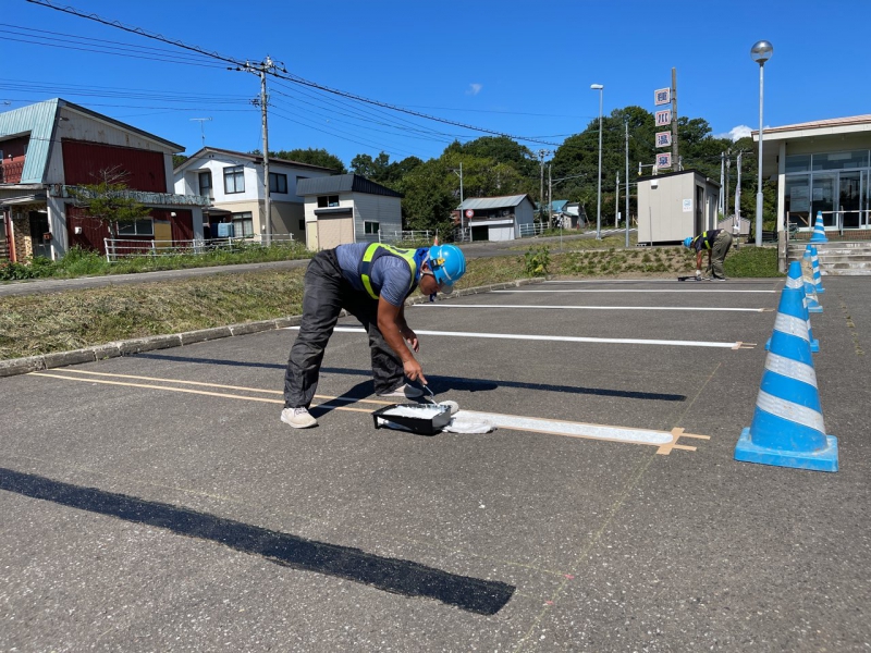 種川温泉区画線設置